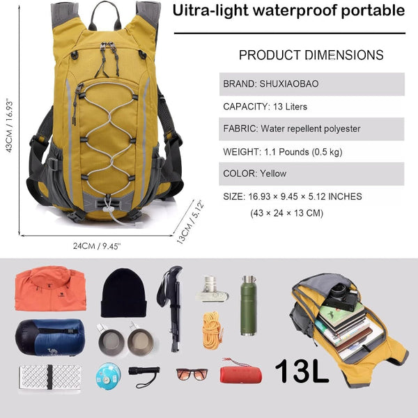 Small Hiking Backpack Lightweight Waterproof Daypack For Outdoor Adventures Grey White Daypacks