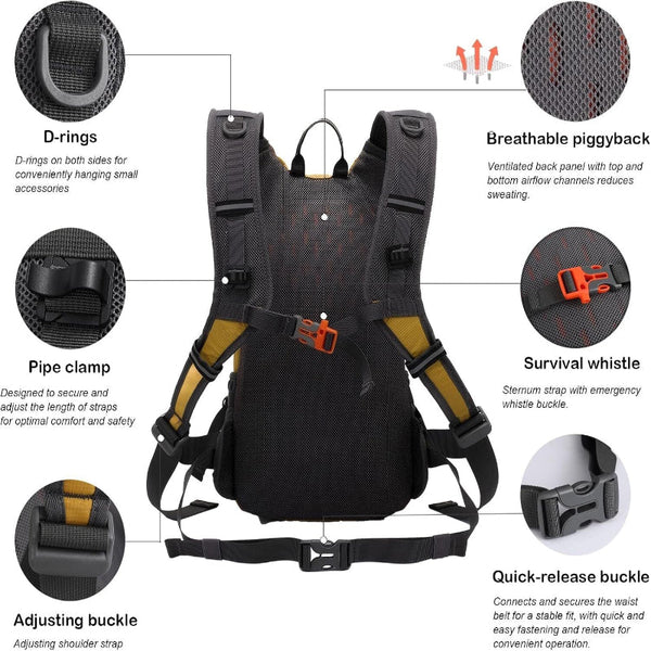 Small Hiking Backpack Lightweight Waterproof Daypack For Outdoor Adventures Grey White Daypacks