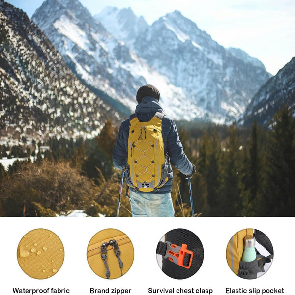 Small Hiking Backpack Lightweight Waterproof Daypack For Outdoor Adventures Yellow Daypacks