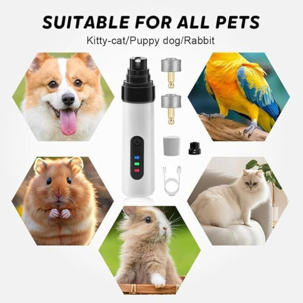 Pet Products Silent Groom Nail Grinder 2025 New Dog Trimmer Usb Rechargeable Trimmers Paws Grooming Smoothing Tool Dog Grooming
