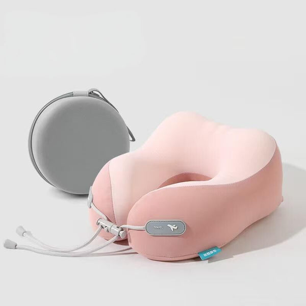 Cooling Memory Foam Neck Pillow For Travel U Shaped Ergonomic Adultsflight With Portable Casebreathable Ice Silk Coverslow Rebound Support Airplanecar