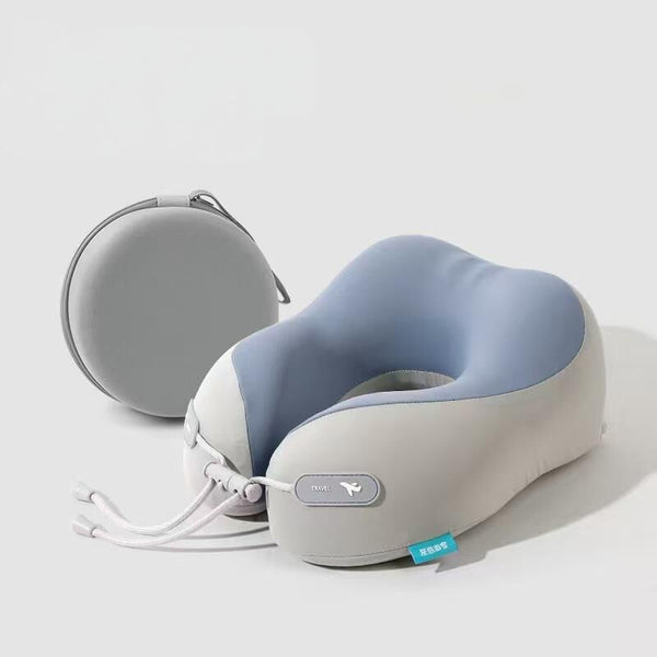 Cooling Memory Foam Neck Pillow For Travel U Shaped Ergonomic Adultsflight With Portable Casebreathable Ice Silk Coverslow Rebound Support Airplanecar