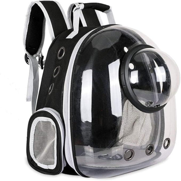 Pet Space Capsule Backpack Transparent Breathable Carrier (Black) Pet Transport