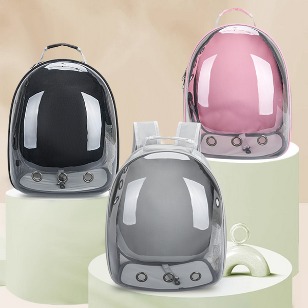 Pet Space Capsule Backpack Transparent Breathable Carrier (Black) Pet Transport