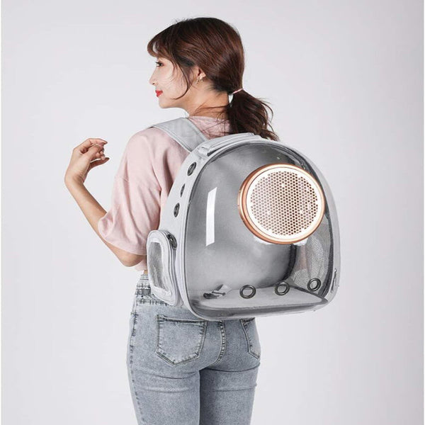 Pet Space Capsule Backpack Transparent Breathable Carrier (Grey) Pet Transport