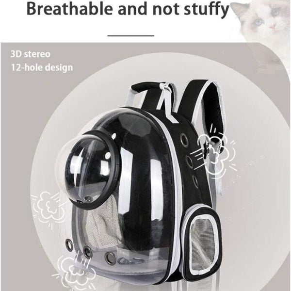 Pet Space Capsule Backpack Transparent Breathable Carrier (Grey) Pet Transport