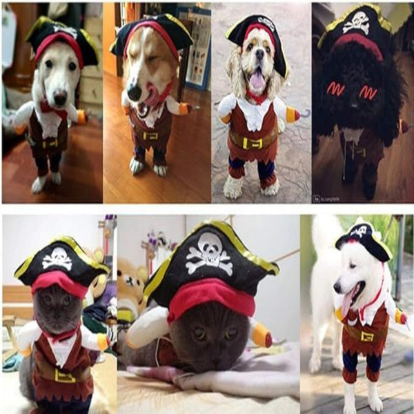 Funny Pet Pirate Costume Cat & Dog Outfit With Hat (Large) Dog Clothing & Shoes
