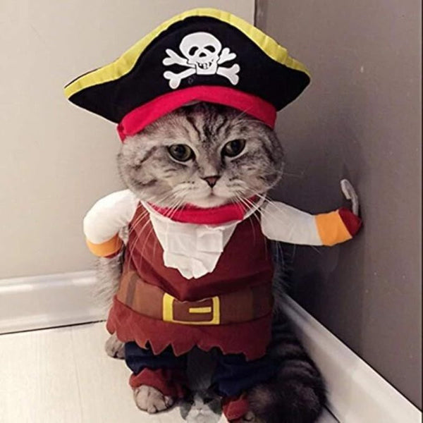 Funny Pet Pirate Costume Cat & Dog Outfit With Hat (Medium) Dog Clothing & Shoes