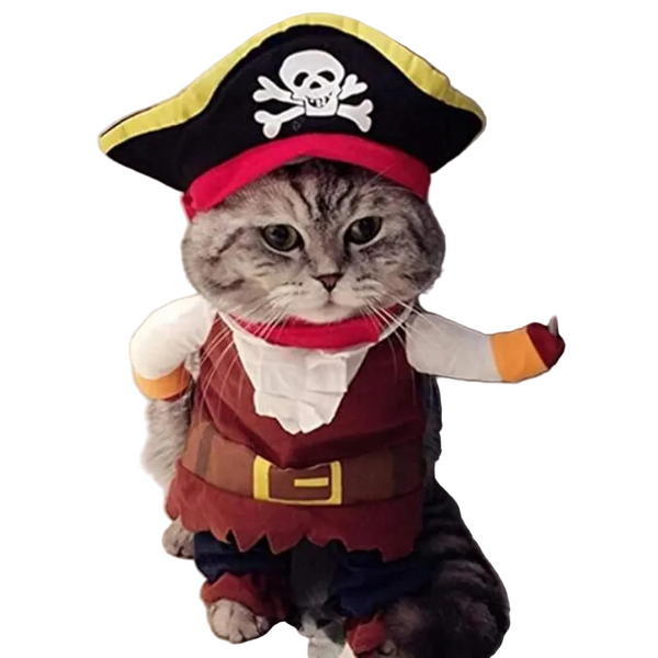 Funny Pet Pirate Costume Cat & Dog Outfit With Hat (Medium) Dog Clothing & Shoes