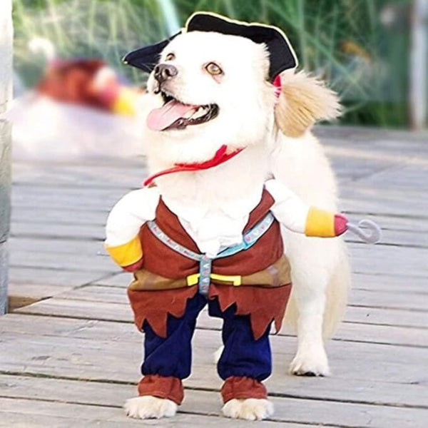 Funny Pet Pirate Costume Cat & Dog Outfit With Hat (Medium) Dog Clothing & Shoes