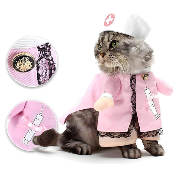 Dog Costume Clothes Halloween Cat Costumes Small Animal Funny Pets Clothing For Doggy Kitty Rabbits Piggy Medium Nurse Pink Dog Clothing & Shoes