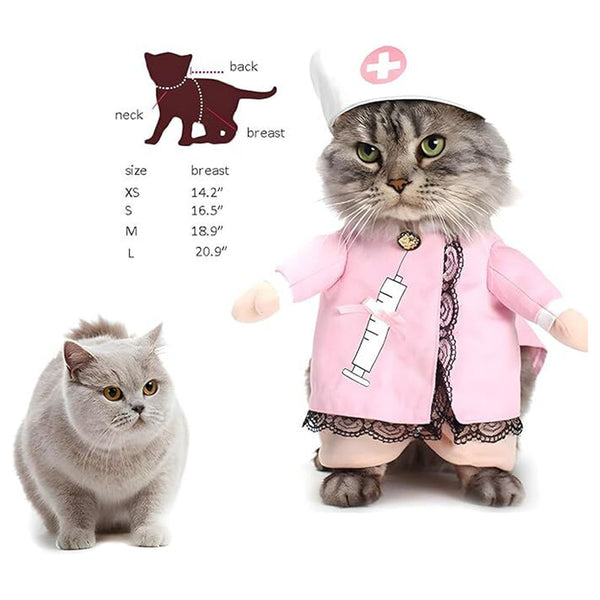Dog Costume Clothes Halloween Cat Costumes Small Animal Funny Pets Clothing For Doggy Kitty Rabbits Piggy Medium Nurse Pink Dog Clothing & Shoes