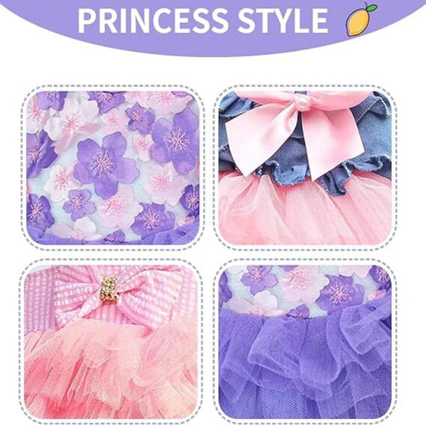 Fall Dog Dresses For Small Dogs Girl 3 Pack Cute Puppy Outfit (Medium) Dog Clothing & Shoes