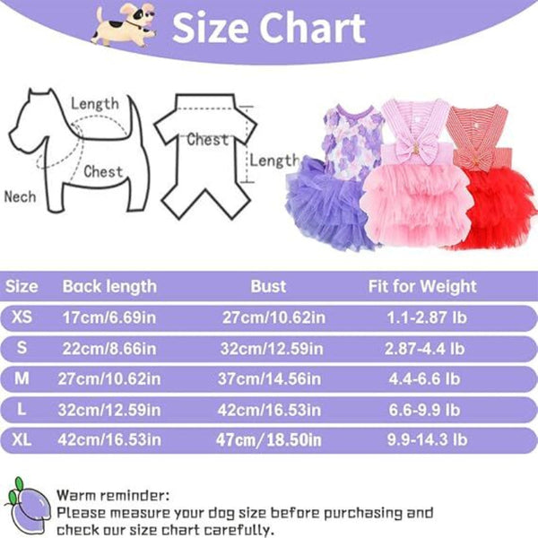 Fall Dog Dresses For Small Dogs Girl 3 Pack Cute Puppy Outfit (Xs) Dog Clothing & Shoes