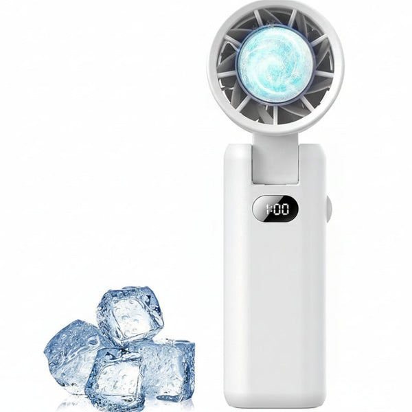 Handheld Turbo Fan With Cooling Tech Digital Display 100 Speed Control Rechargeable 4 In 1 Personal For Travel Outdoor Office (White) Portable Fans