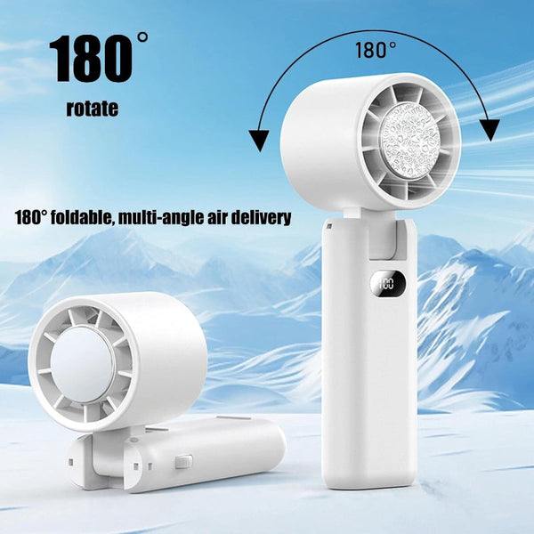 Handheld Turbo Fan With Cooling Tech Digital Display 100 Speed Control Rechargeable 4 In 1 Personal For Travel Outdoor Office (White) Portable Fans