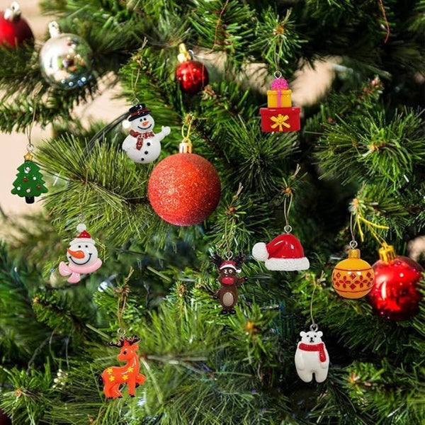 30Pcs Mini Christmas Ornaments For Tree Decorations Small Resin Miniatures Craft Seasonal Decorations