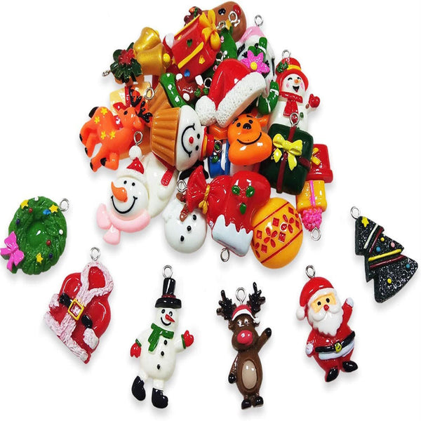 60Pcs Mini Christmas Ornaments For Tree Decorations Small Resin Miniatures Craft Seasonal Decorations