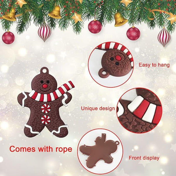 12Pcs Christmas Ornaments Cute Snowman Xmas Tree Decorations Santa Claus Plastic Figurines With Sugar Cookie House For Hanging Party Diy 3 Inch Tall S