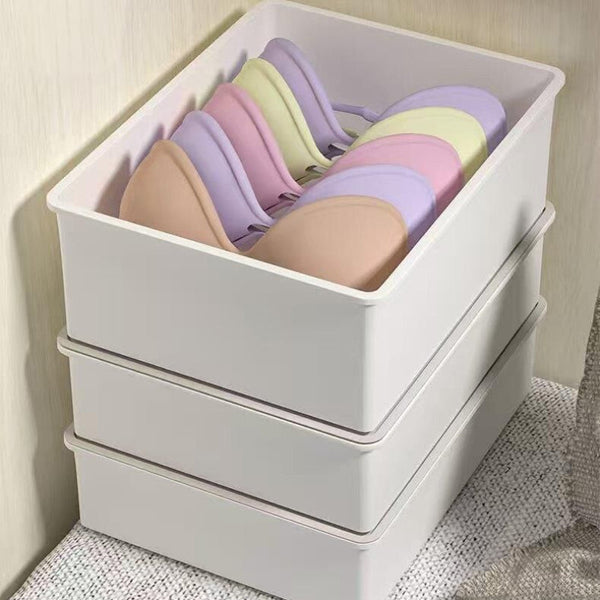 Underwear Panties Socks Storage Box Drawer Organizer 3 Piece Compartment Set Blue Closet Organisers