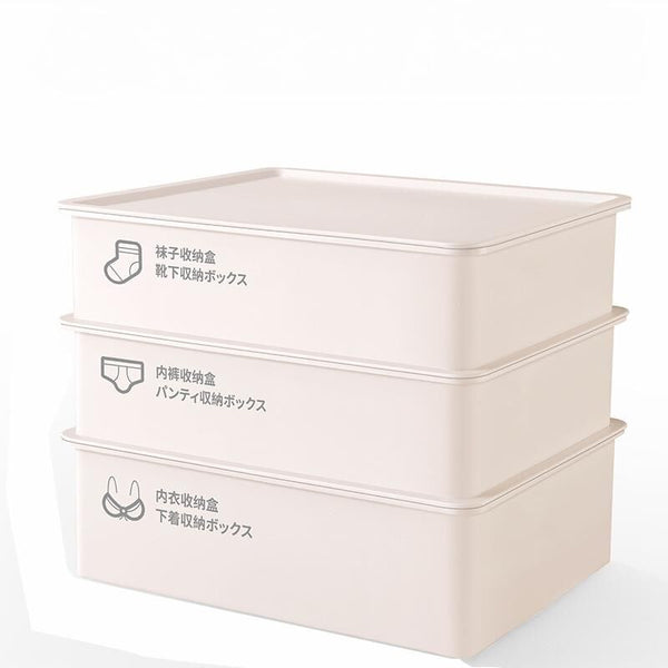 Underwear Panties Socks Storage Box Drawer Organizer 3 Piece Compartment Set Blue Closet Organisers