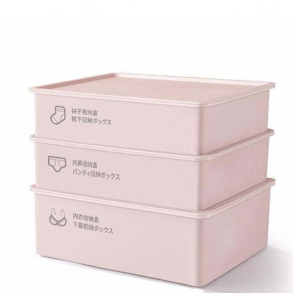 Underwear Panties Socks Storage Box Drawer Organizer 3 Piece Compartment Set Pink Closet Organisers