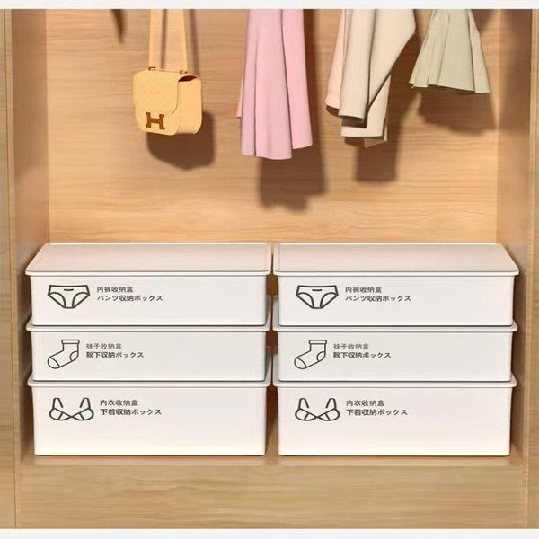 Underwear Panties Socks Box Close Fitting Clothing Storage Drawer Three Piece Cover With Compartment Household Closet Organisers