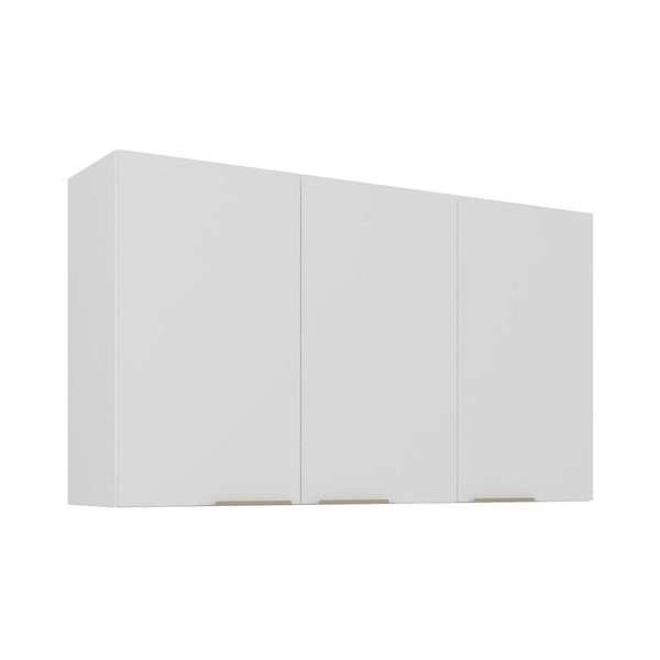White Flat Pack Diy Steel Kitchen Wall Cabinet With 3 Doors + 2 Shelves Renova Cabinets & Cupboards