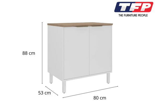 Base Kitchen Steel Cabinet/Cupboard With 2 Doors Renova White Flat Pack Diy Cabinets & Cupboards