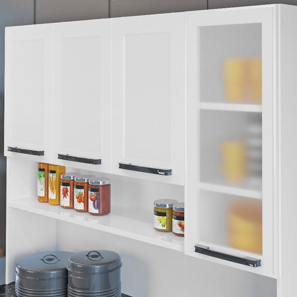 Free Standing White Flat Pack Diy Steel Kitchen Cupboard/Pantry With 8 Doors + 2 Drawers Florenca Cabinets & Cupboards