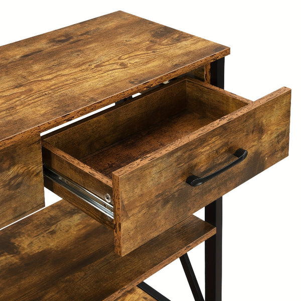 Console Table With 3 Drawers And Tier Storage Shelves Industrial Entryway Hall Tables
