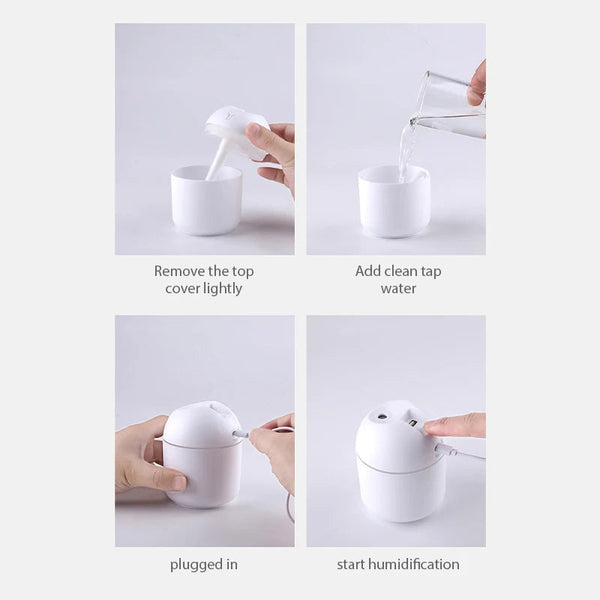 Nneoba 250Ml Mini Aroma Oil Diffuser & Humidifier With Led Night Lamp Humidifiers