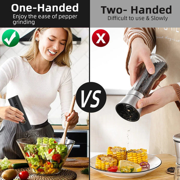 Nneoba Electric Automatic Pepper And Salt Grinder With Led Light(1Pc) Salt & Pepper