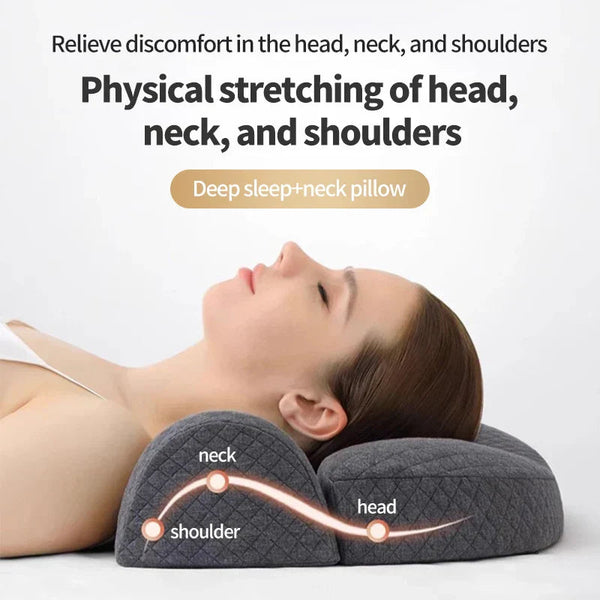 Ergonomic Memory Foam Cervical Pillow Orthopedic Contour Grey Pillows