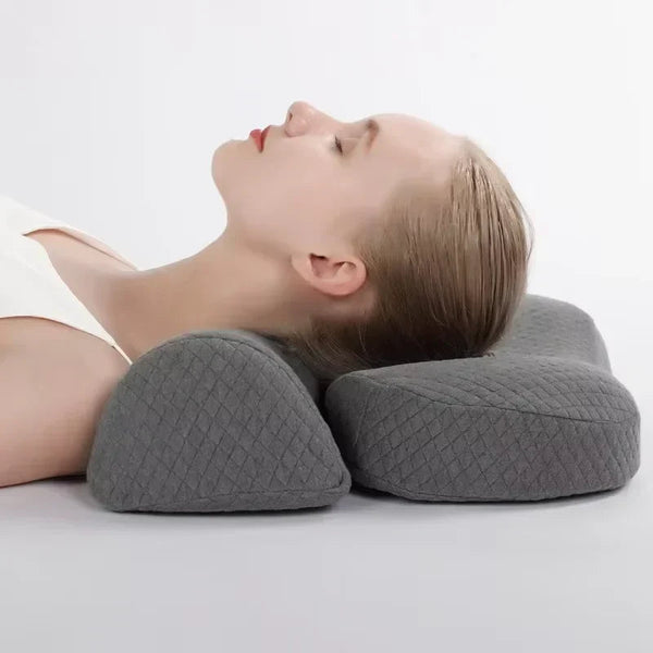 Ergonomic Memory Foam Cervical Pillow Orthopedic Contour Grey Pillows