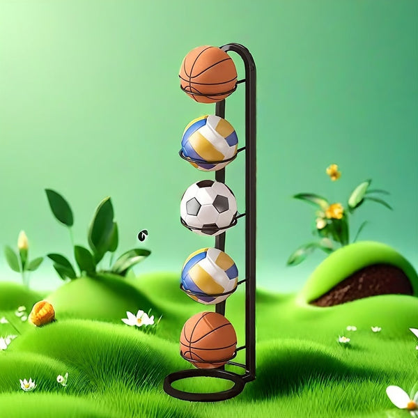 Metal Sports Ball Rack Organizer Stand (5 Tier) Ball Racks