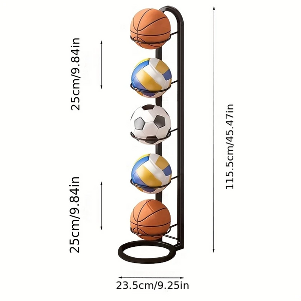 Metal Sports Ball Rack Organizer Stand (5 Tier) Ball Racks