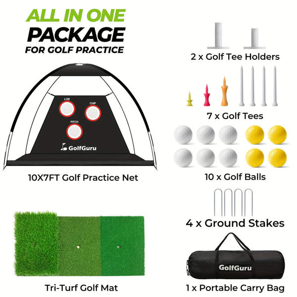 Golf Practice Net With Mat Target & Accessories 300X200cm Nets Cages & Mats