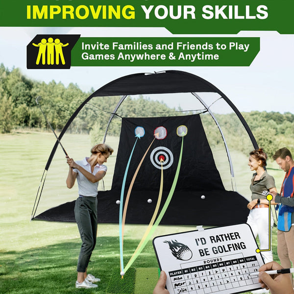 Golf Practice Net With Mat Target & Accessories 300X200cm Nets Cages & Mats