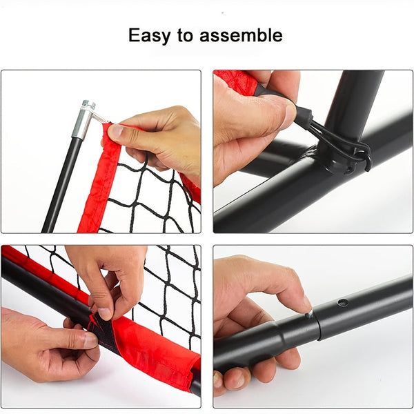 Football Target Throwing Net With 5 Pockets 213Cm X Red Soccer Goals