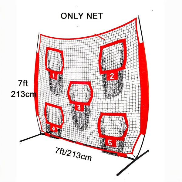 Football Target Throwing Net With 5 Pockets 213Cm X Red Soccer Goals