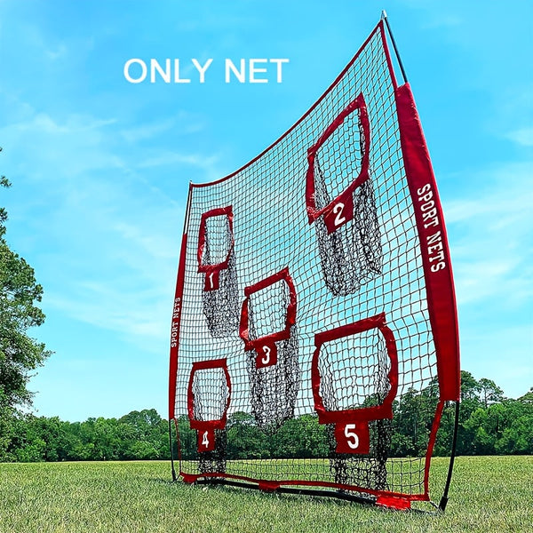 Football Target Throwing Net With 5 Pockets 213Cm X Red Soccer Goals