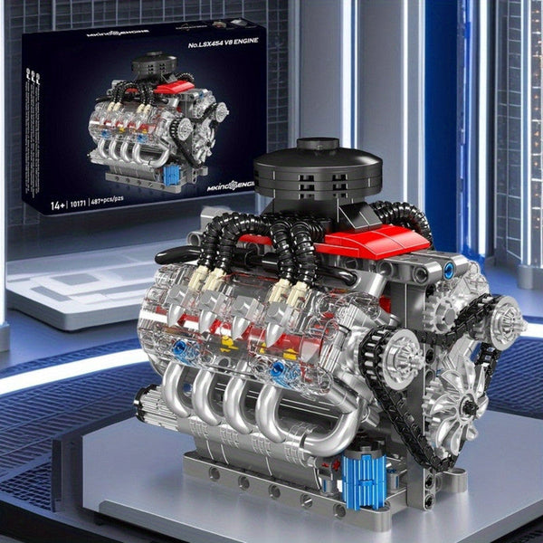 V8 Engine Simulation Model Blocks Building Toys Sets & Packs
