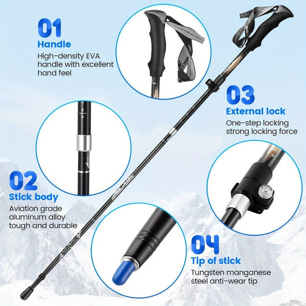 Aluminum Trekking Poles For Hiking Walking & Trekking Sticks