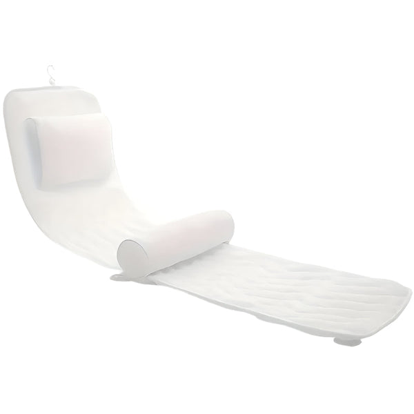 Ergonomic Full Body Bathtub Pillow White 123Cm X 40Cm Bath Pillows