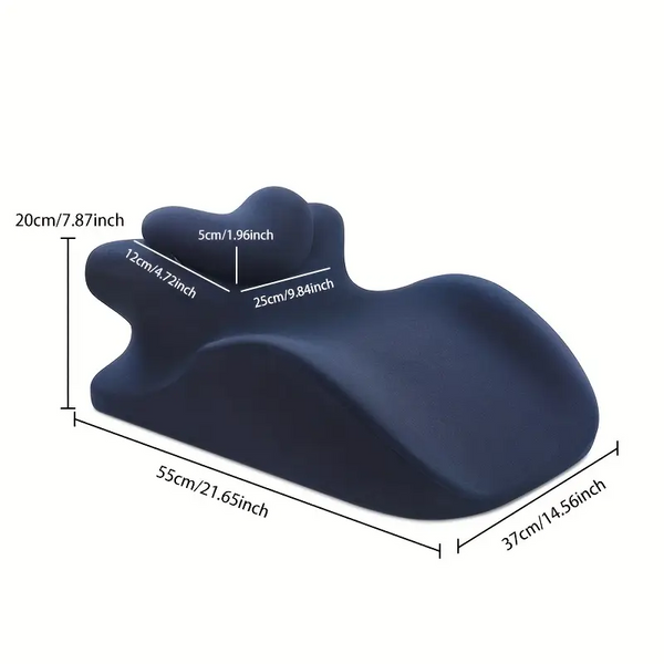 Ergonomic Bed Pillow With Detachable Headrest Navy Blue Memory Foam Pillows