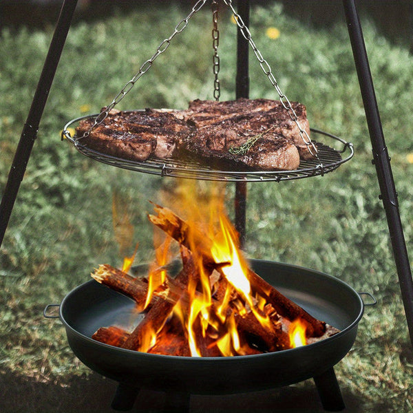 Outdoor Metal Fire Pit Bowl With Handles & Legs Fire Pits