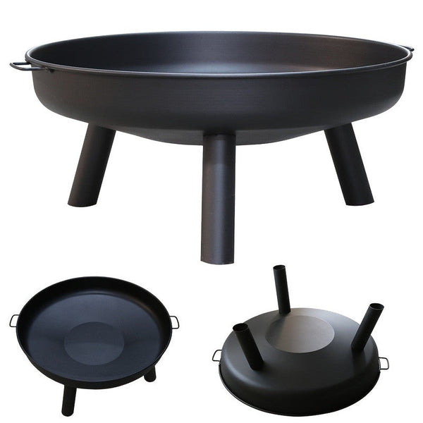 Outdoor Metal Fire Pit Bowl With Handles & Legs Fire Pits