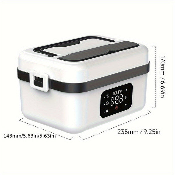1000Ml Electric Heated Lunch Box Usb Rechargeable 8000Mah Battery Lunchboxes