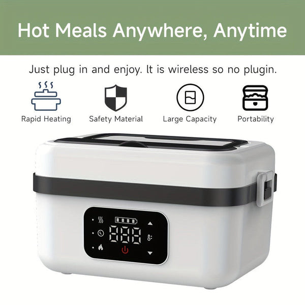 1000Ml Electric Heated Lunch Box Usb Rechargeable 8000Mah Battery Lunchboxes